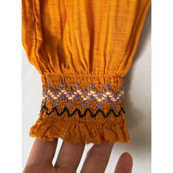 Forte Forte Cotton Silk Burnt Orange Ruffle Collar Peasant Blouse Size 4 - Picture 6 of 16